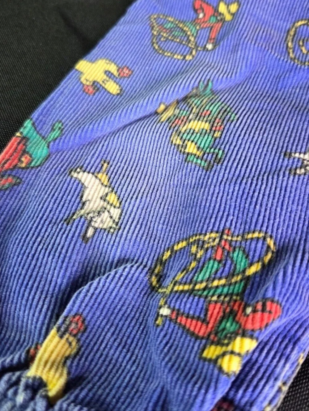 Vintage Perfect Pals Blue Corduroy Cowboy & Indians Pants 12 Mo